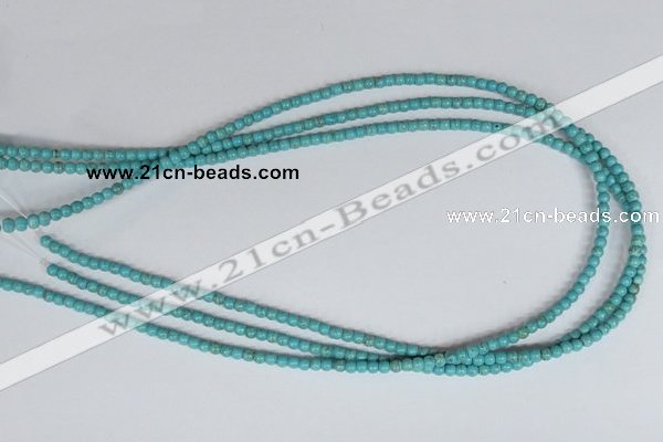 CNT24 16 inches 3.5mm round natural turquoise beads wholesale