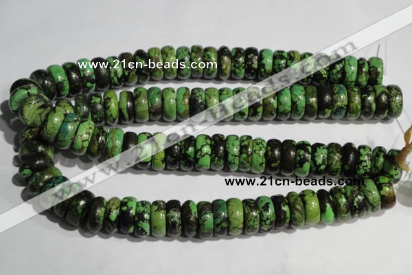 CNT250 15.5 inches 8*24mm rondelle natural turquoise beads wholesale