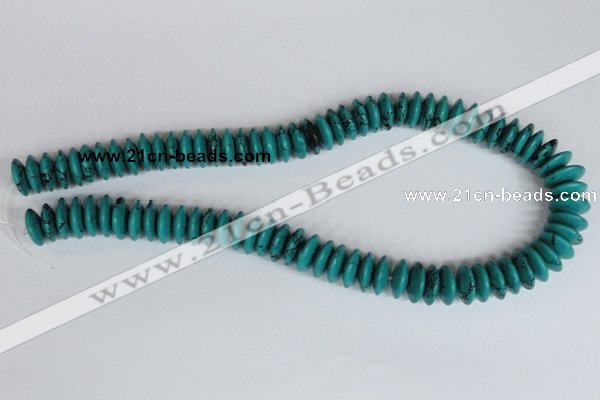 CNT27 16 inches 6*15mm rondelle natural turquoise beads wholesale