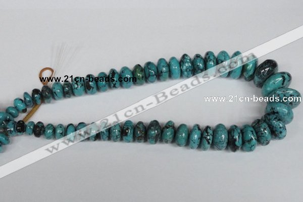 CNT31 16 inches multi-size rondelle natural turquoise beads wholesale