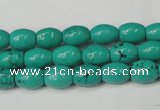 CNT368 15.5 inches 7*10mm rice turquoise beads wholesale