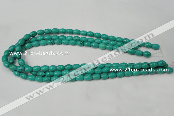 CNT368 15.5 inches 7*10mm rice turquoise beads wholesale