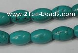 CNT369 15.5 inches 10*14mm rice turquoise beads wholesale