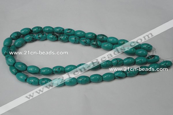 CNT369 15.5 inches 10*14mm rice turquoise beads wholesale