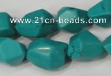 CNT374 15.5 inches 14*18mm faceted nuggets turquoise beads wholesale