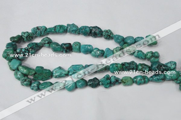 CNT381 15.5 inches 10*14mm - 12*16mm nuggets natural turquoise beads