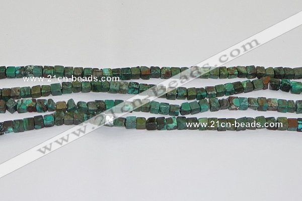 CNT400 15.5 inches 4*4mm cube turquoise beads wholesale