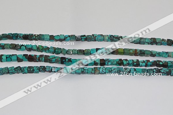 CNT401 15.5 inches 4*4mm cube turquoise beads wholesale