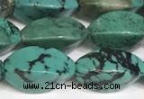CNT513 15.5 inches 8*15mm twisted rice turquoise gemstone beads