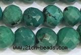 CNT534 15.5 inches 8mm faceted round turquoise gemstone beads