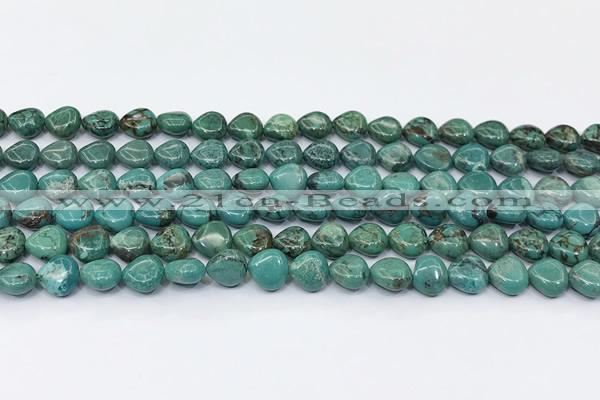 CNT546 15.5 inches 8mm triangle turquoise gemstone beads