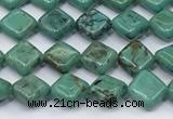 CNT552 15.5 inches 6mm diamond turquoise gemstone beads