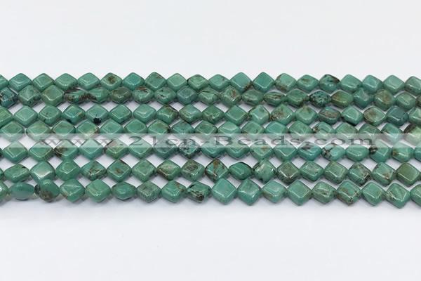 CNT552 15.5 inches 6mm diamond turquoise gemstone beads