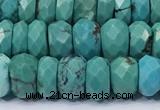 CNT576 15.5 inches 4*9mm - 6*10mm faceted rondelle turquoise gemstone beads