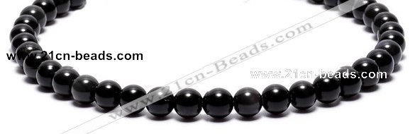 COB01 15 inches 6mm round black obsidian gemstone beads wholesale