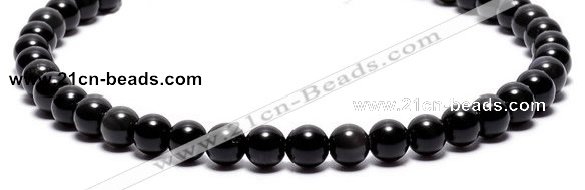 COB02 15 inches 8mm round black obsidian gemstone beads wholesale