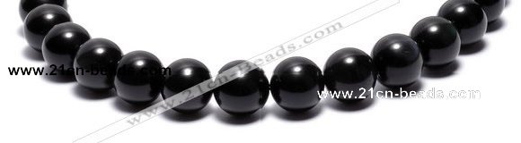 COB05 15 inches 14mm round black obsidian gemstone beads wholesale