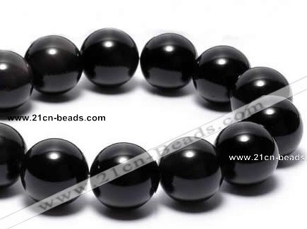 COB07 15.5 inches 18mm round black obsidian gemstone beads wholesale