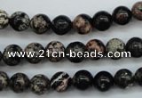 COB151 15.5 inches 8mm round snowflake obsidian beads