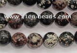 COB153 15.5 inches 12mm round snowflake obsidian beads