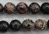 COB154 15.5 inches 14mm round snowflake obsidian beads