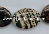 COB157 15.5 inches 22*30mm oval snowflake obsidian beads