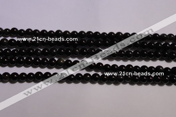 COB21 15.5 inches 4mm round black obsidian beads wholesale