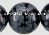 COB25 15 inches 12mm round snowflake obsidian gemstone beads wholesale