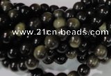 COB252 15.5 inches 6mm round golden obsidian beads wholesale