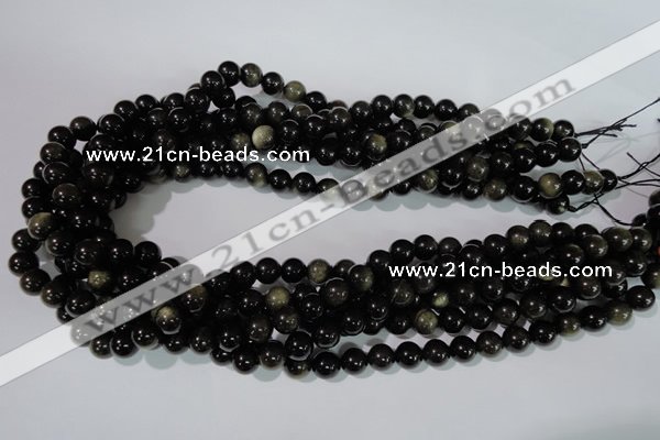 COB253 15.5 inches 8mm round golden obsidian beads wholesale