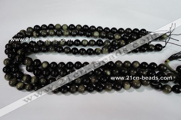 COB254 15.5 inches 10mm round golden obsidian beads wholesale