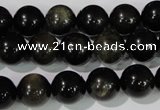 COB255 15.5 inches 12mm round golden obsidian beads wholesale