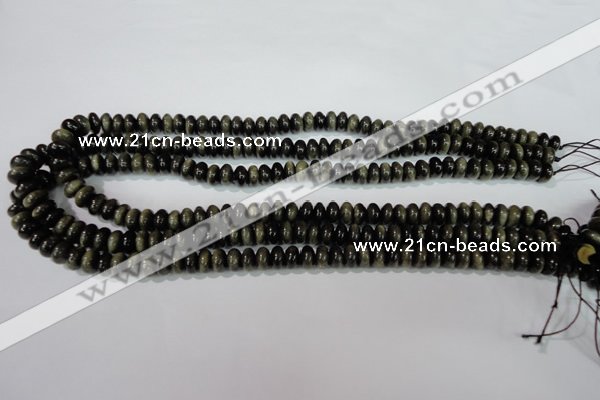 COB260 15.5 inches 5*8mm rondelle golden obsidian beads wholesale