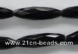 COB378 15.5 inches 8*30mm faceted rice black obsidian beads