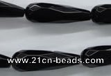 COB380 15.5 inches 10*30mm faceted teardrop black obsidian beads