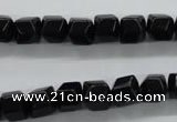 COB388 15.5 inches 8*8mm faceted cube black obsidian beads