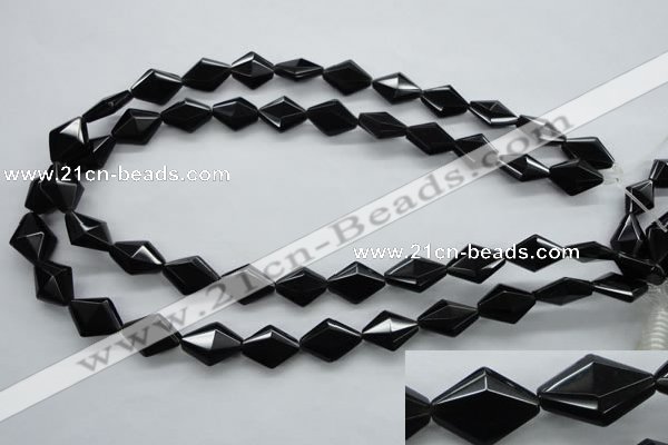 COB410 15.5 inches 10*15mm faceted oval black obsidian beads