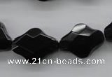 COB412 15.5 inches 15*20mm faceted black obsidian beads