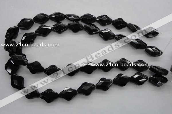 COB412 15.5 inches 15*20mm faceted black obsidian beads