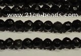 COB450 15.5 inches 4mm faceted round black obsidian beads