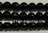 COB451 15.5 inches 6mm faceted round black obsidian beads