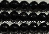 COB452 15.5 inches 8mm faceted round black obsidian beads