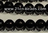 COB453 15.5 inches 10mm faceted round black obsidian beads