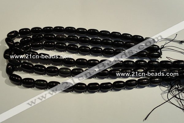 COB462 15.5 inches 10*14mm drum black obsidian beads wholesale