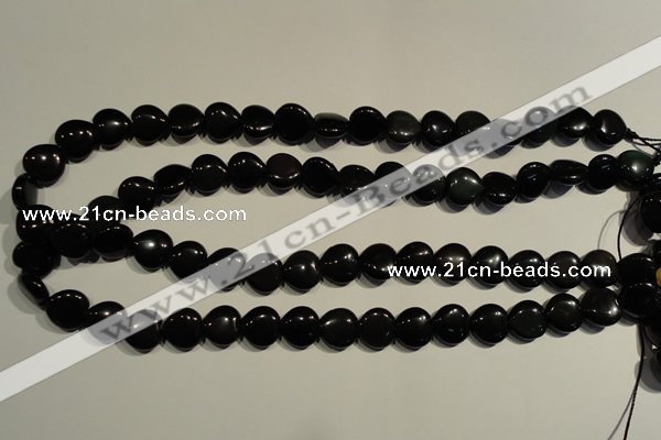 COB466 15.5 inches 8*8mm heart black obsidian beads wholesale