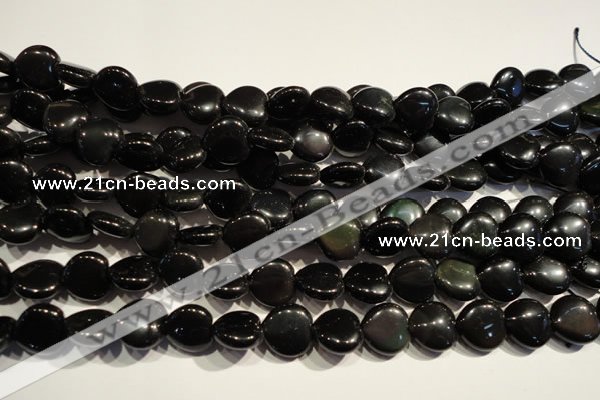 COB467 15.5 inches 10*10mm heart black obsidian beads wholesale