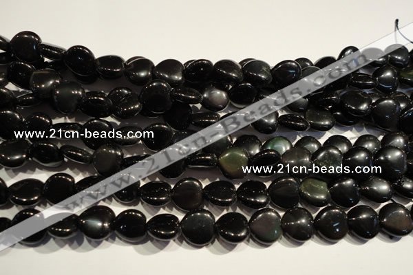 COB468 15.5 inches 12*12mm heart black obsidian beads wholesale