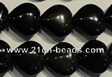 COB469 15.5 inches 14*14mm heart black obsidian beads wholesale