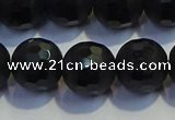 COB474 15.5 inches 8mm faceted round matte black obsidian beads