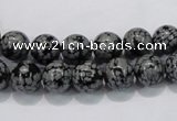 COB52 15.5 inches 8mm round Chinese snowflake obsidian beads